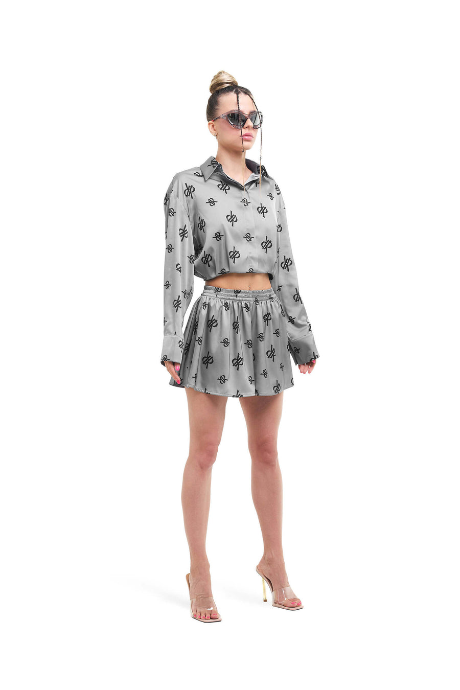 Crop Shirt SILK WAY OS Grey