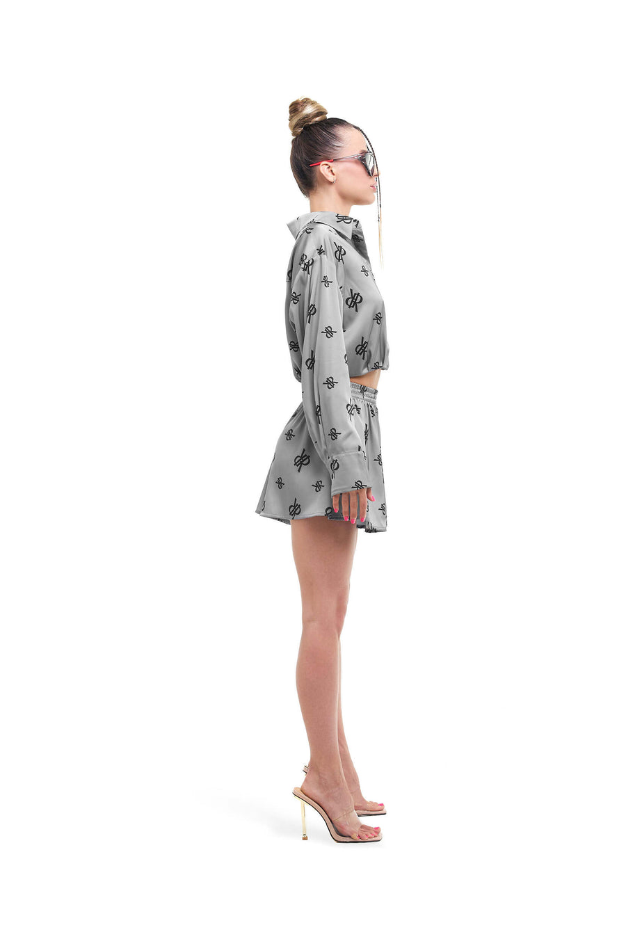 Crop Shirt SILK WAY OS Grey