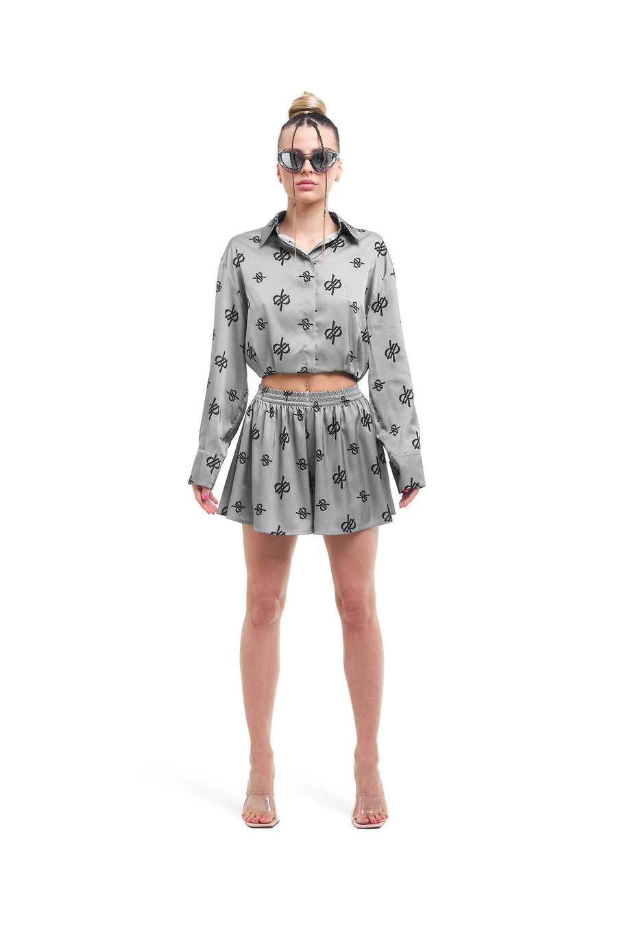 Crop Shirt SILK WAY OS Grey