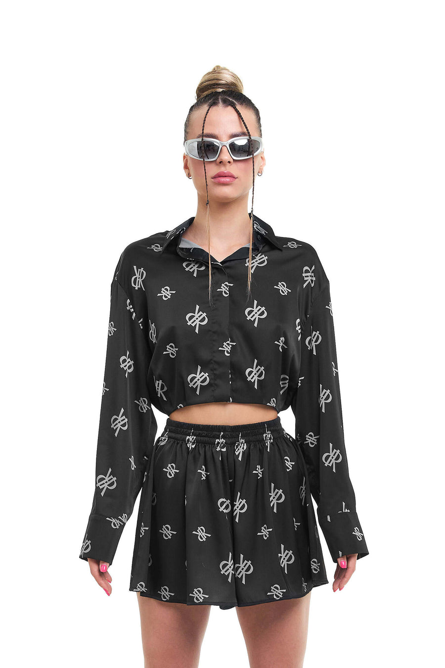 Crop Shirt SILK WAY OS Black