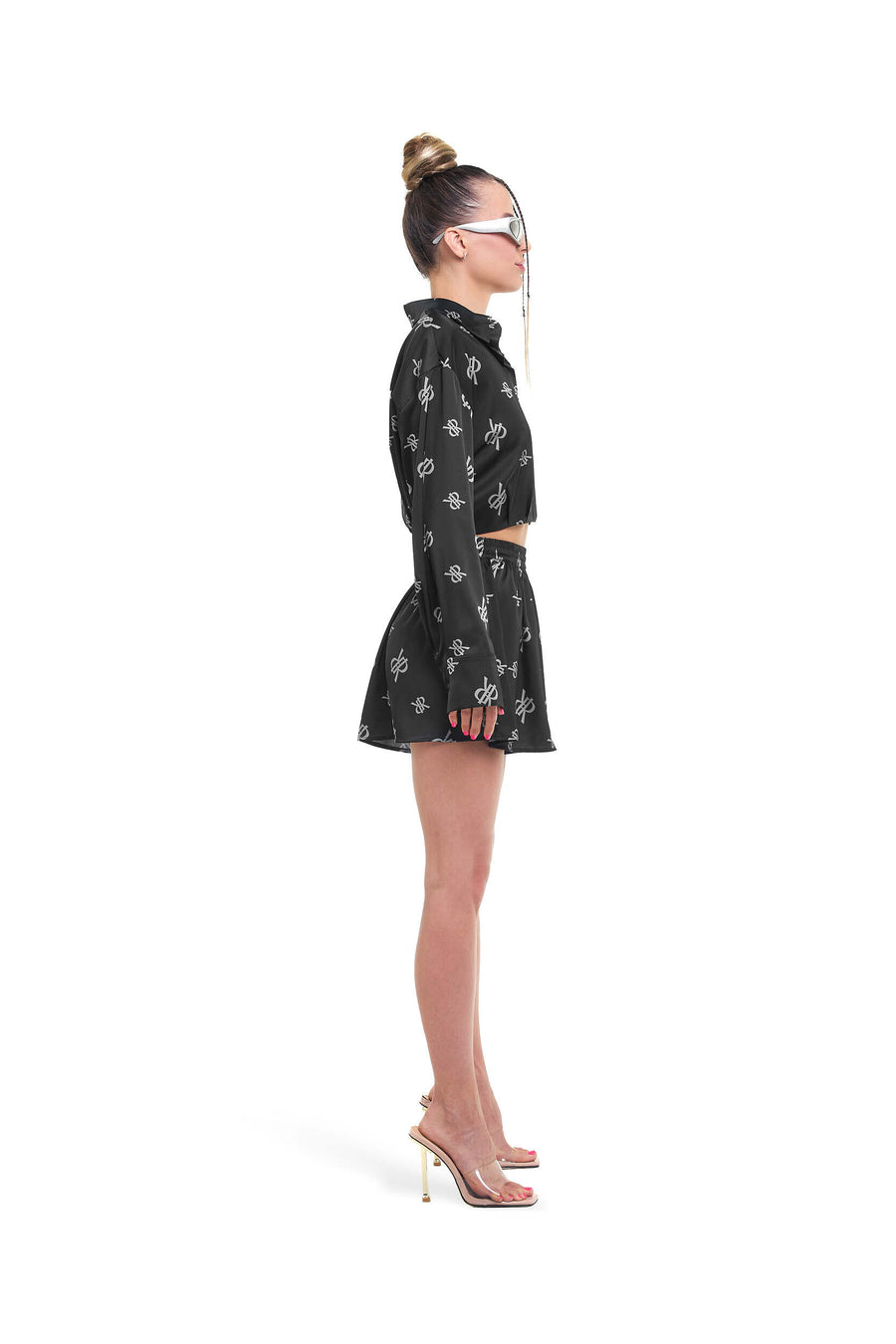Crop Shirt SILK WAY OS Black