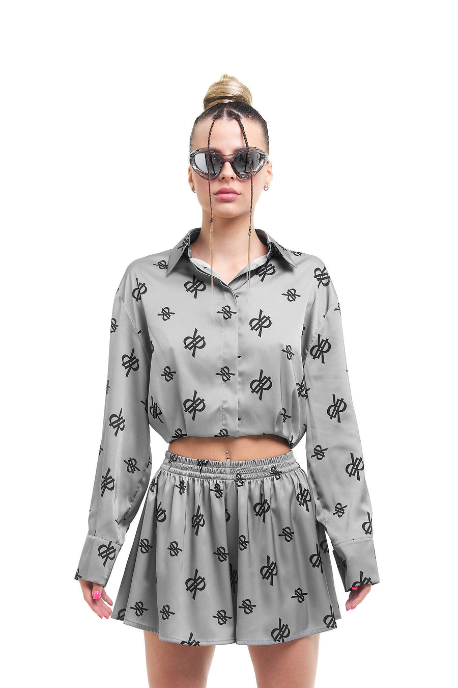 Crop Shirt SILK WAY OS Grey